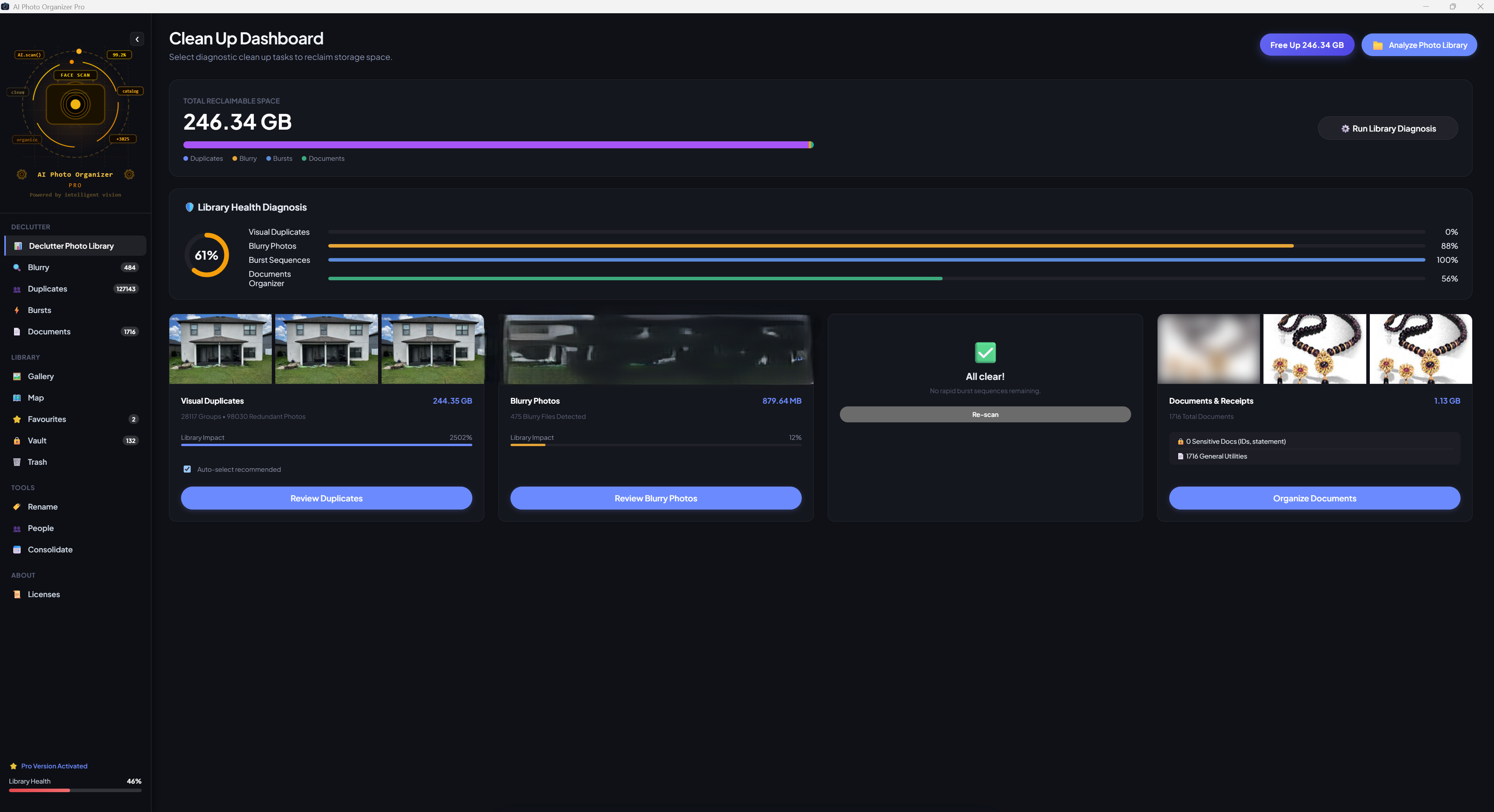 AI Photo Organizer Pro Clean Up Dashboard