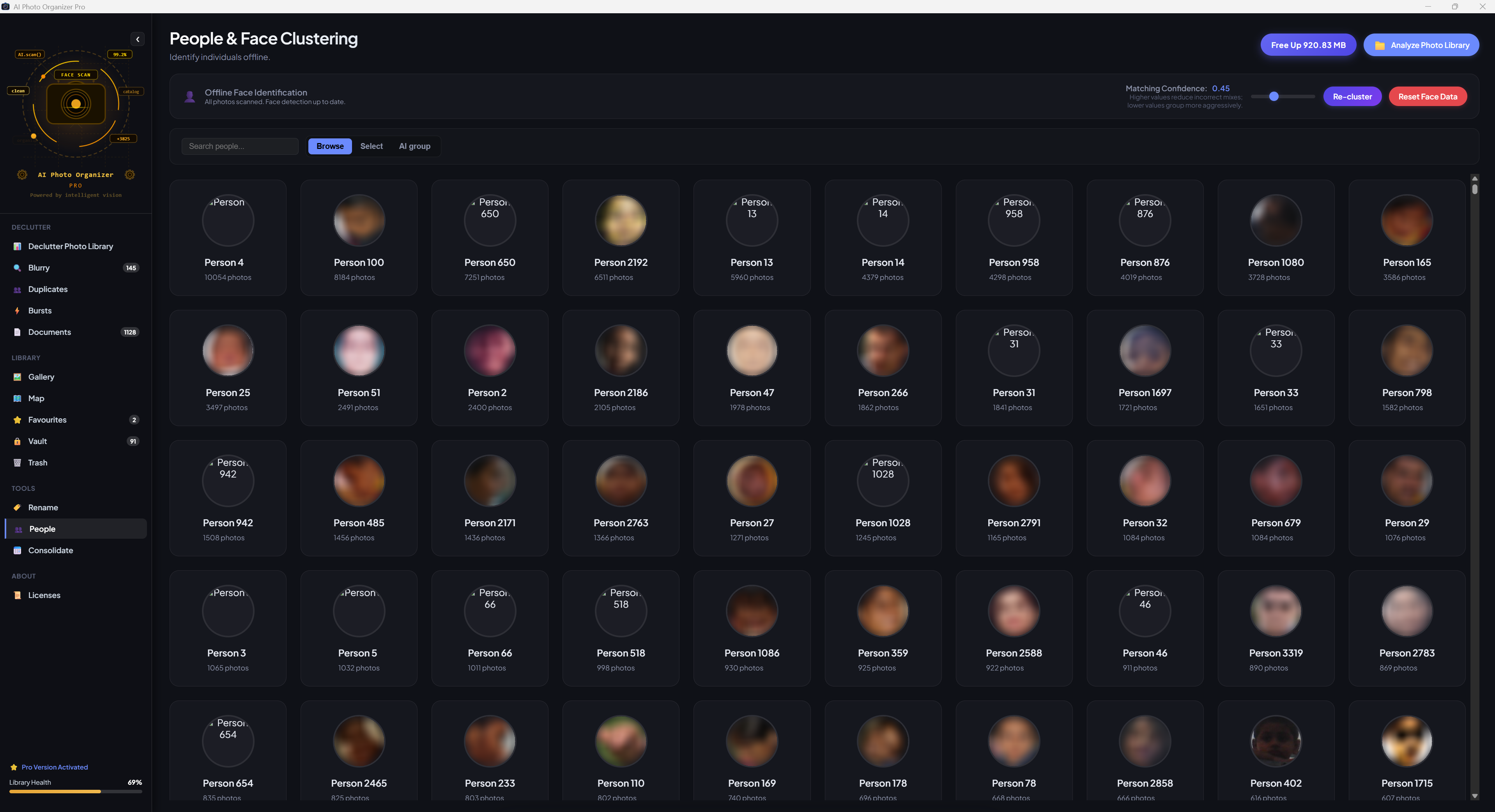 People and Face Clustering UI